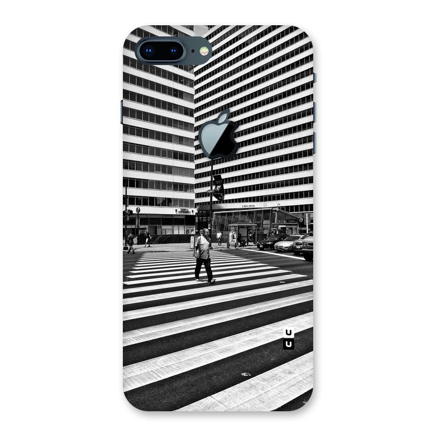 Black White Perspective Back Case for iPhone 7 Plus Apple Cut