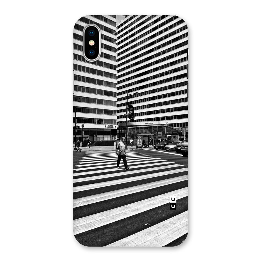 Black White Perspective Back Case for iPhone XS