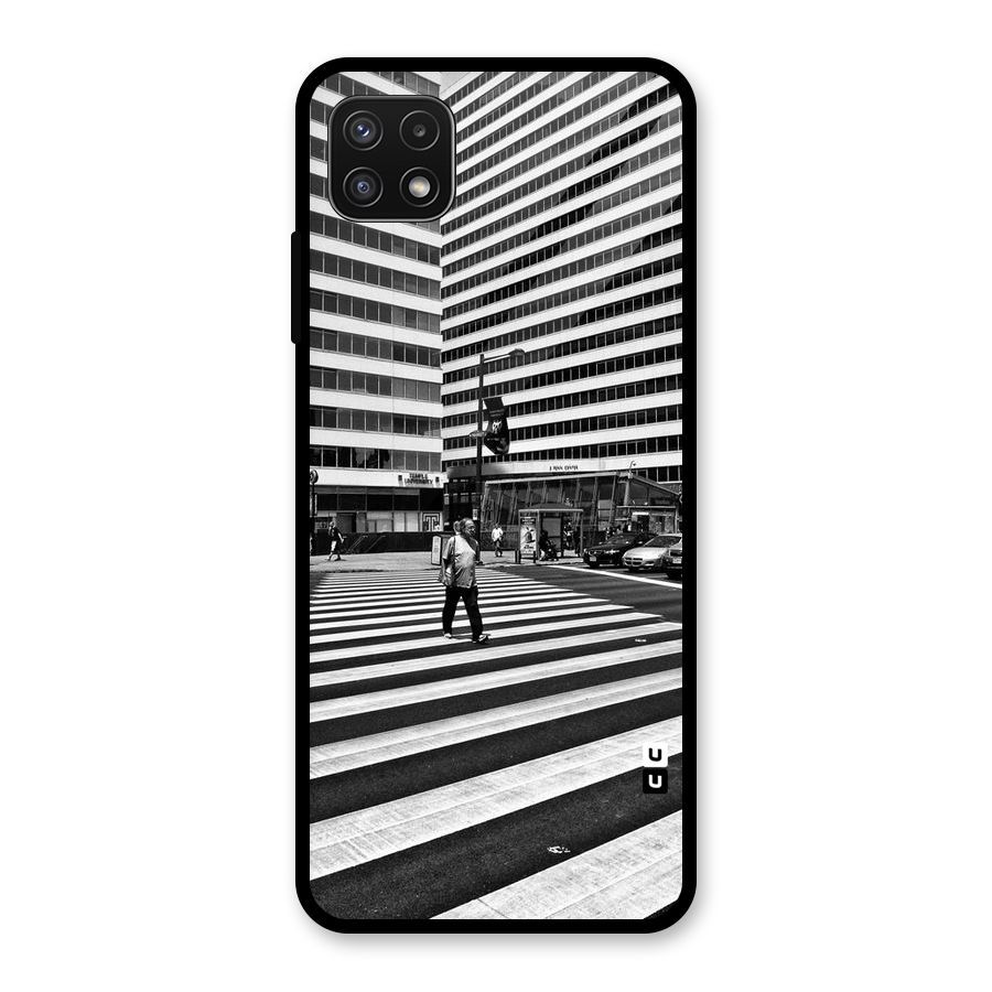 Black White Perspective Glass Back Case for Galaxy A22 5G