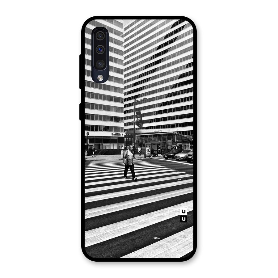 Black White Perspective Glass Back Case for Galaxy A30s