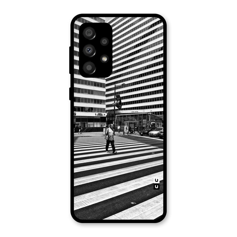 Black White Perspective Glass Back Case for Galaxy A32