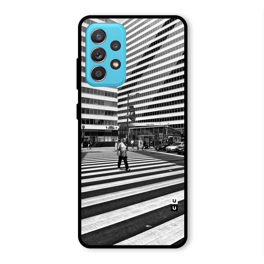 Black White Perspective Glass Back Case for Galaxy A52s 5G