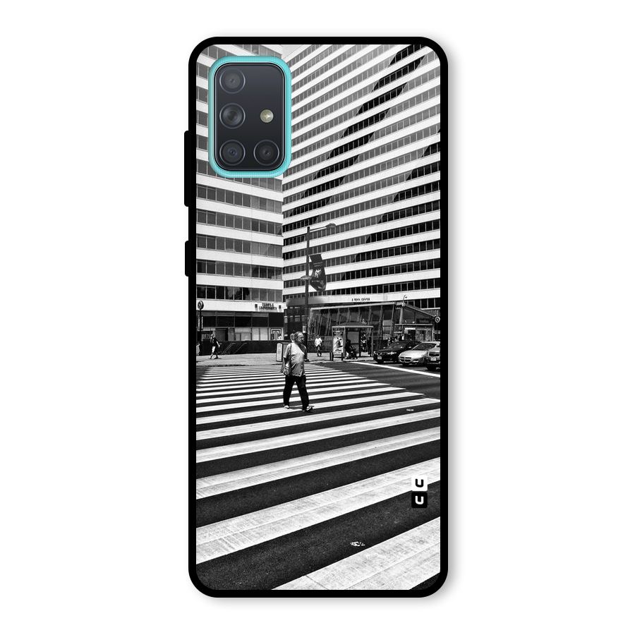 Black White Perspective Glass Back Case for Galaxy A71