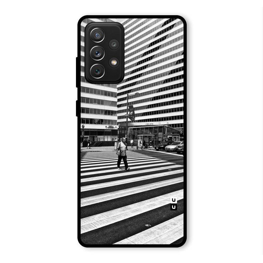 Black White Perspective Glass Back Case for Galaxy A72