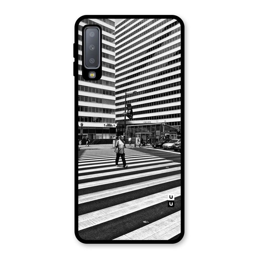 Black White Perspective Glass Back Case for Galaxy A7 (2018)