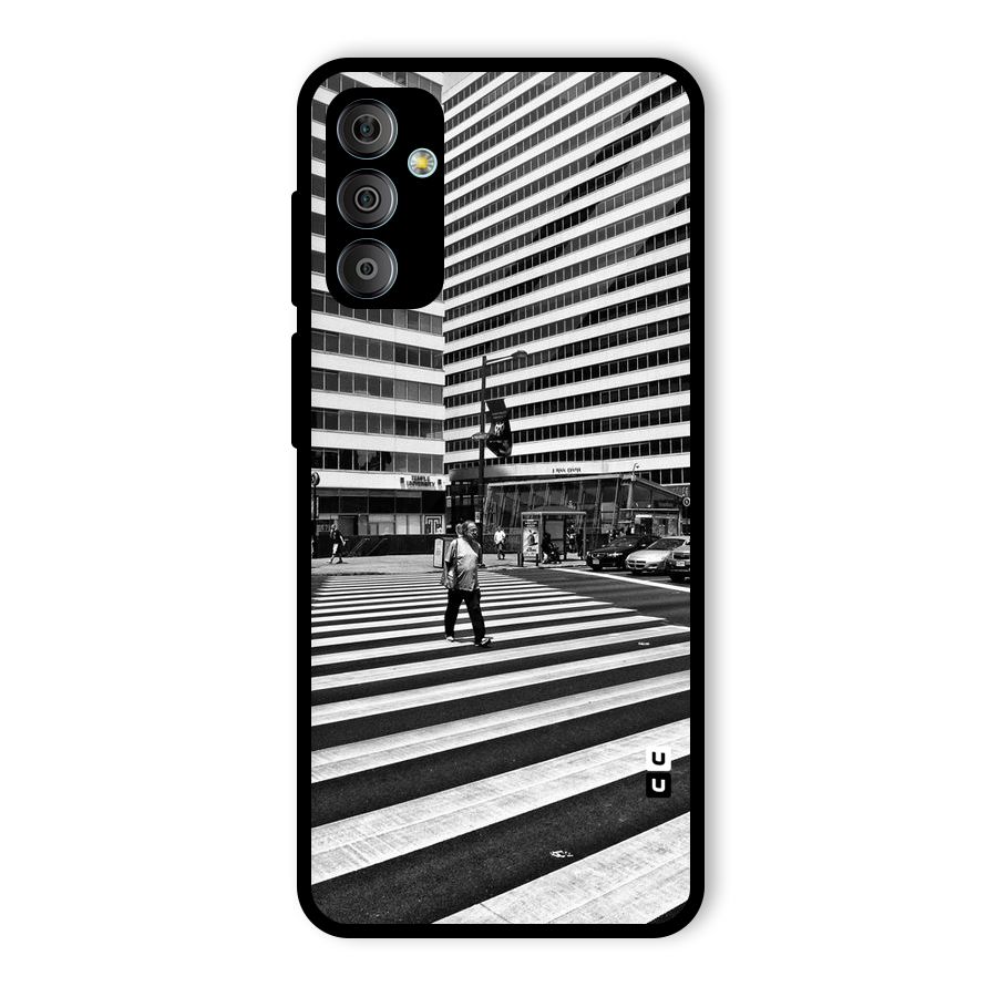 Black White Perspective Glass Back Case for Galaxy F23
