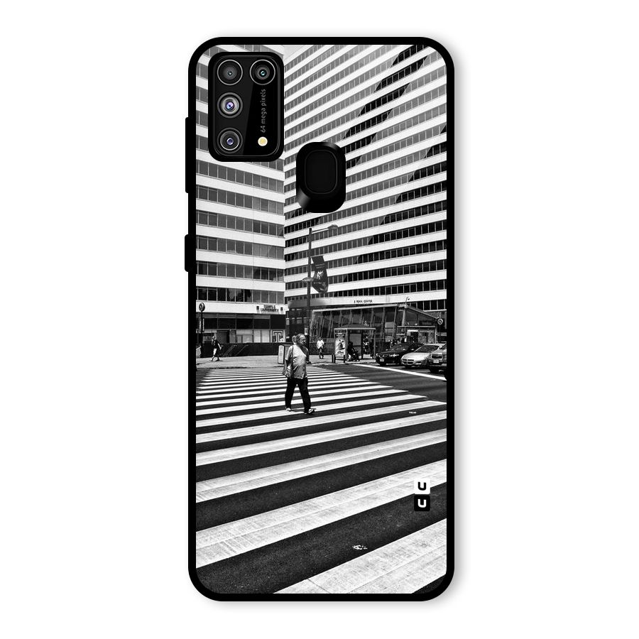Black White Perspective Glass Back Case for Galaxy F41