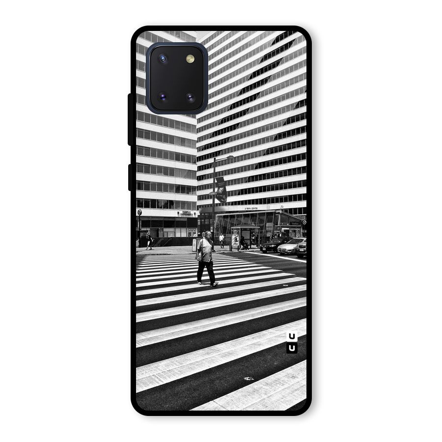 Black White Perspective Glass Back Case for Galaxy Note 10 Lite