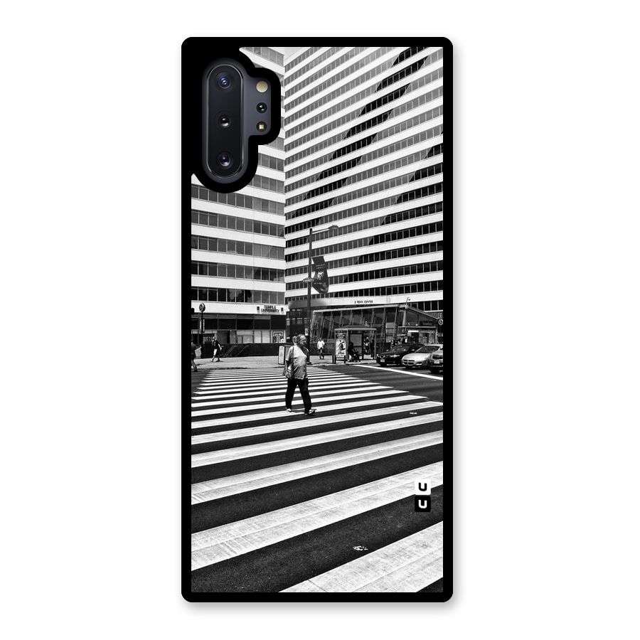 Black White Perspective Glass Back Case for Galaxy Note 10 Plus