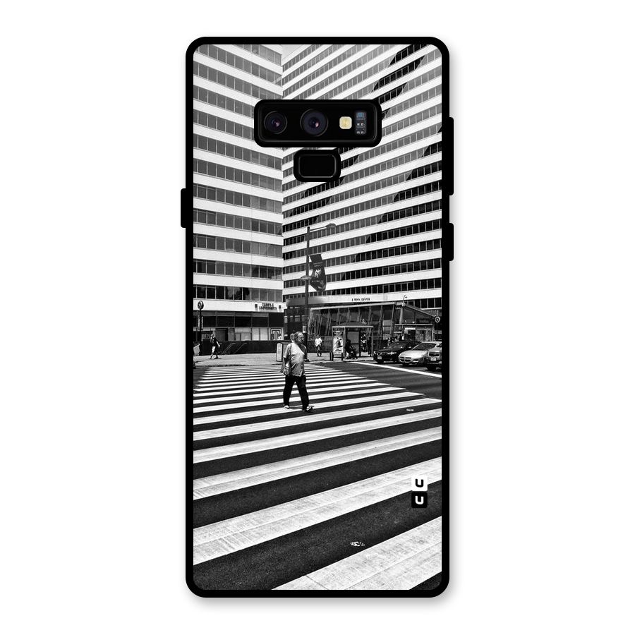 Black White Perspective Glass Back Case for Galaxy Note 9