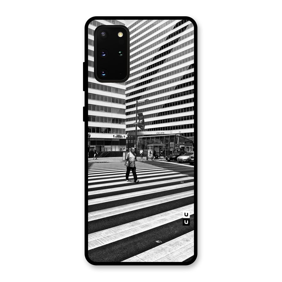 Black White Perspective Glass Back Case for Galaxy S20 Plus