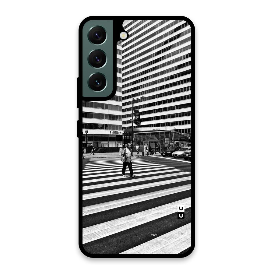 Black White Perspective Glass Back Case for Galaxy S22 5G