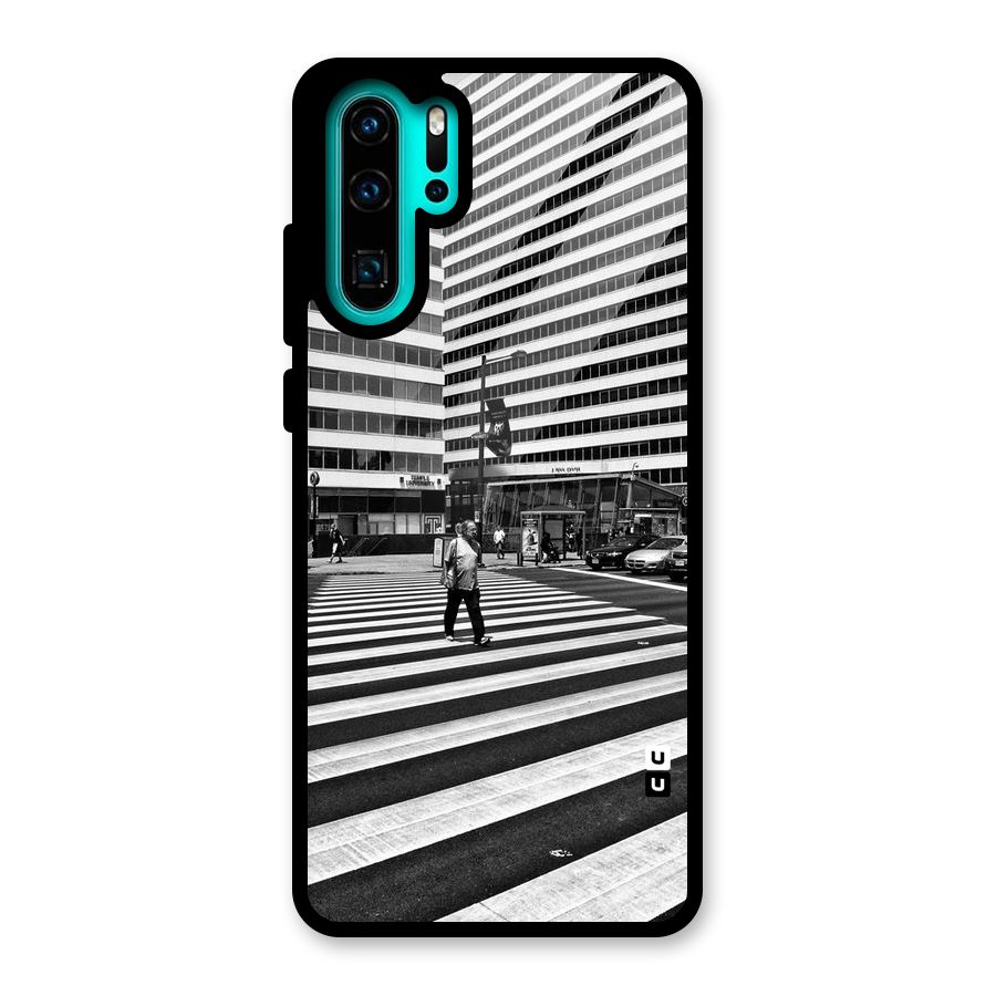 Black White Perspective Glass Back Case for Huawei P30 Pro
