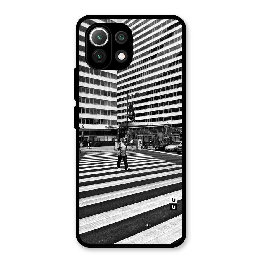 Black White Perspective Glass Back Case for Mi 11 Lite NE 5G