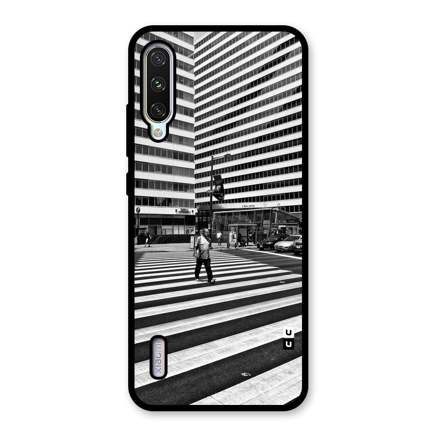 Black White Perspective Glass Back Case for Mi A3