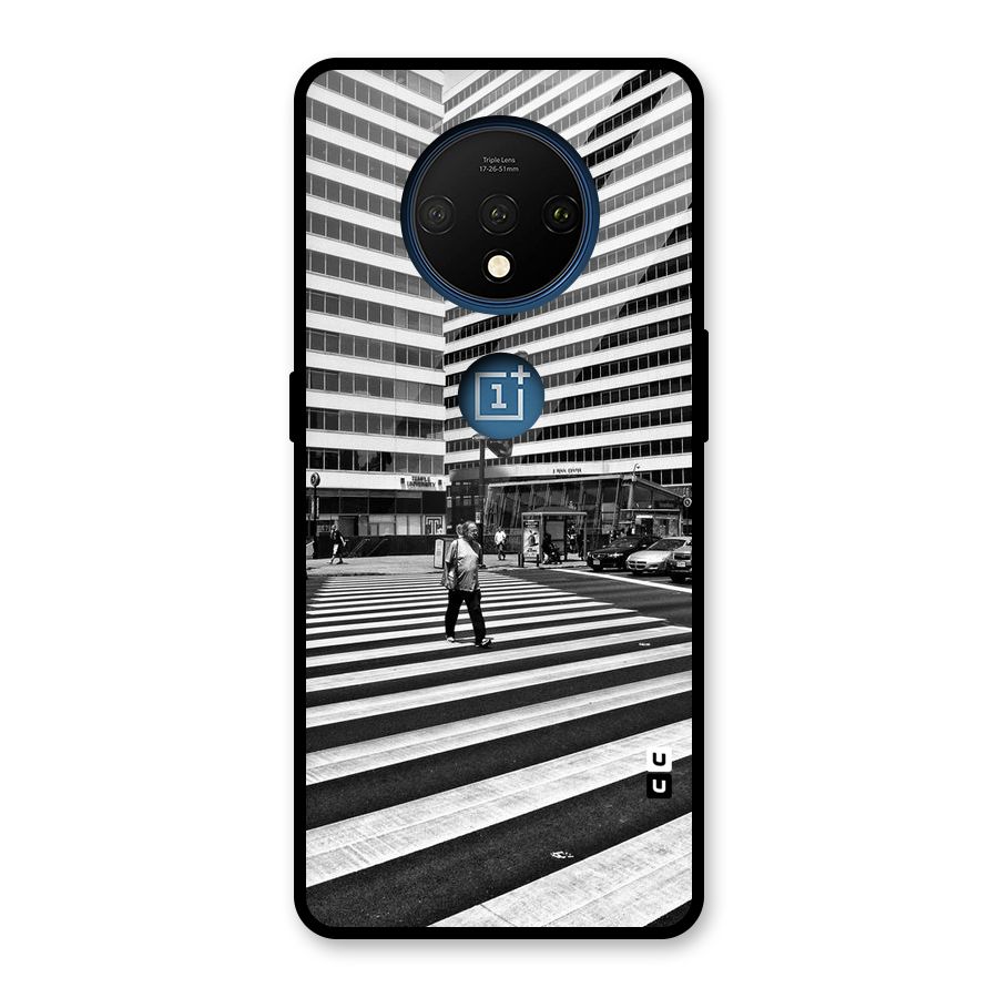 Black White Perspective Glass Back Case for OnePlus 7T