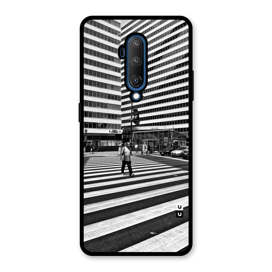 Black White Perspective Glass Back Case for OnePlus 7T Pro