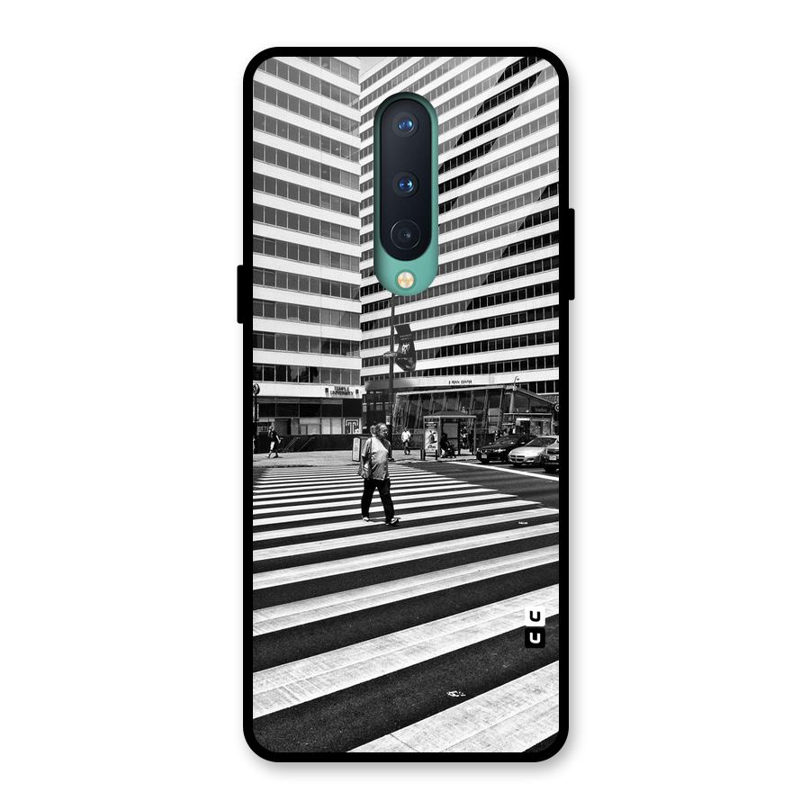 Black White Perspective Glass Back Case for OnePlus 8