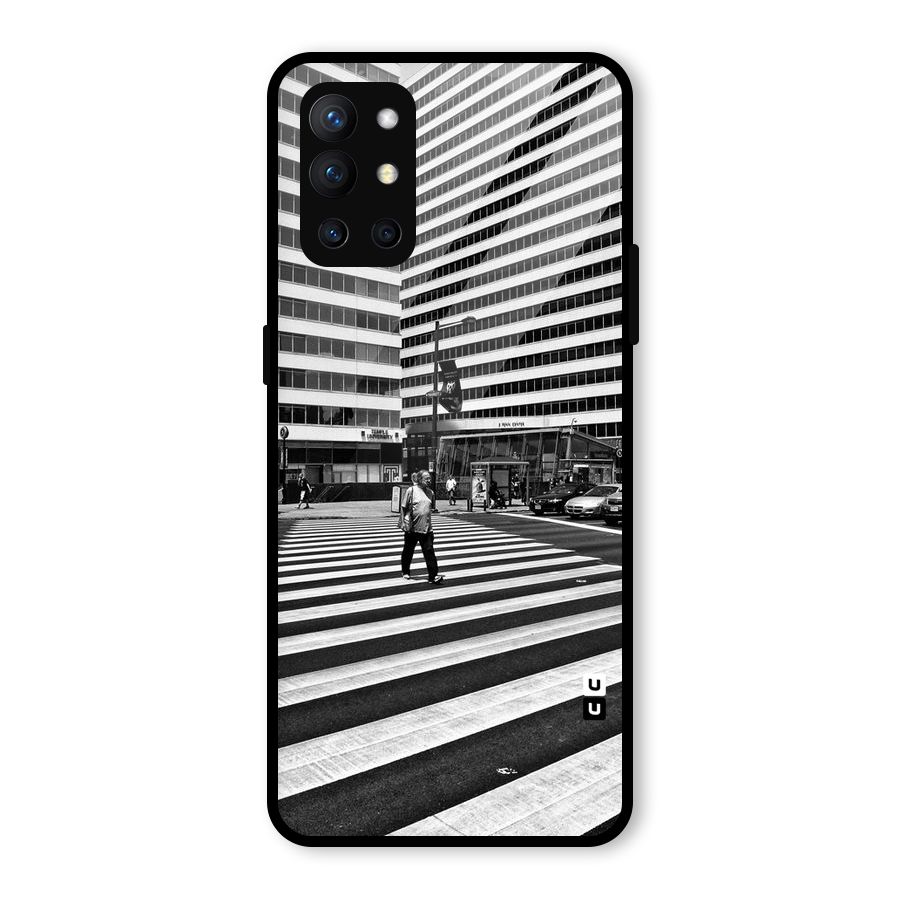 Black White Perspective Glass Back Case for OnePlus 9R