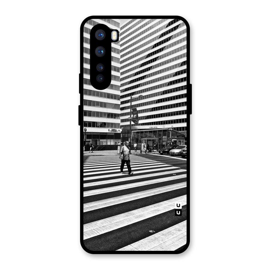 Black White Perspective Glass Back Case for OnePlus Nord