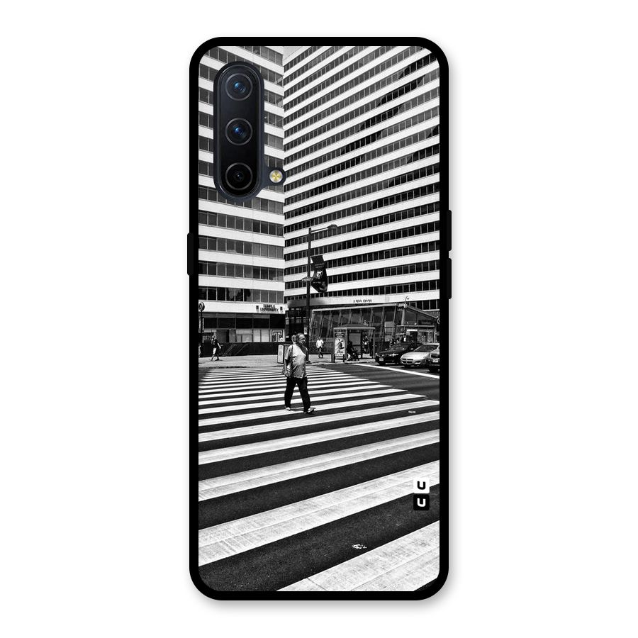 Black White Perspective Glass Back Case for OnePlus Nord CE 5G