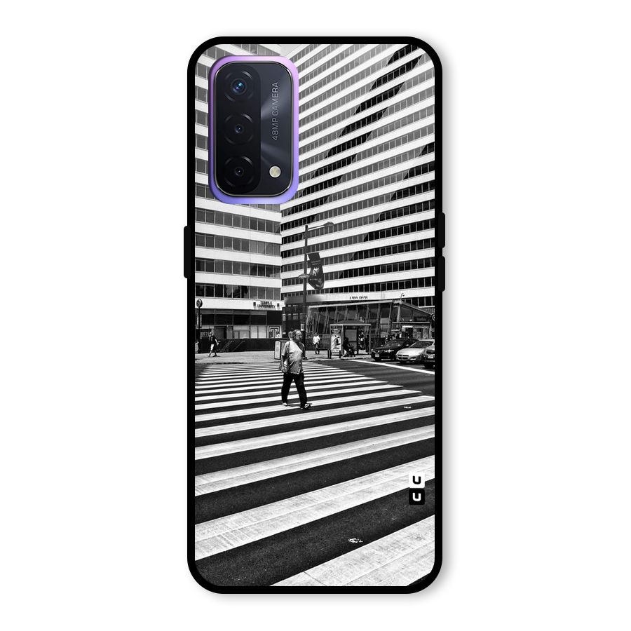 Black White Perspective Glass Back Case for Oppo A74 5G