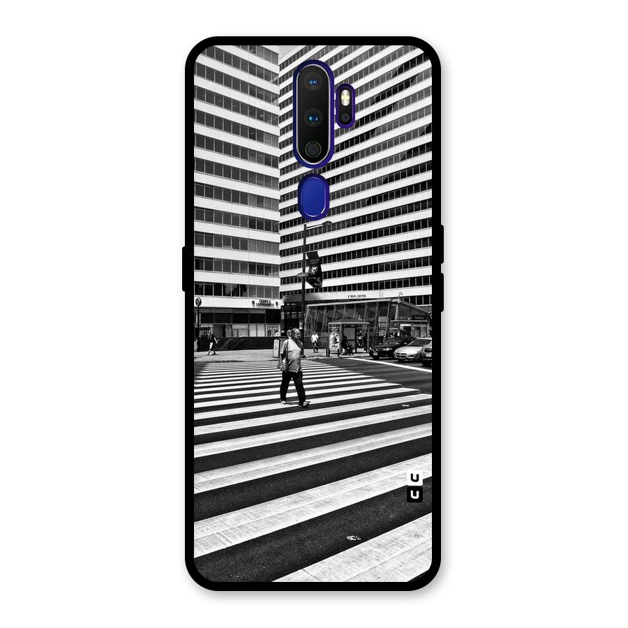 Black White Perspective Glass Back Case for Oppo A9 (2020)
