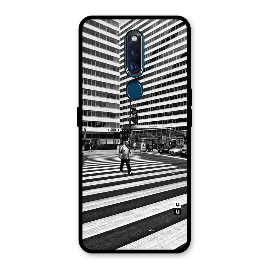 Black White Perspective Glass Back Case for Oppo F11 Pro