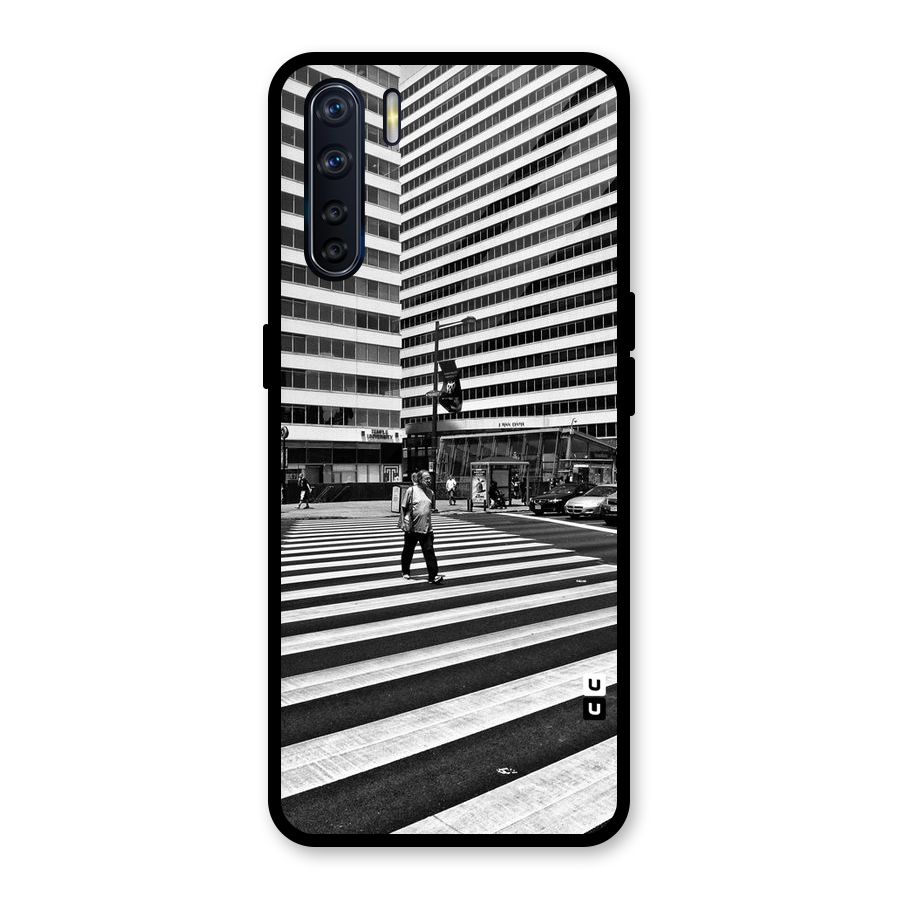 Black White Perspective Glass Back Case for Oppo F15