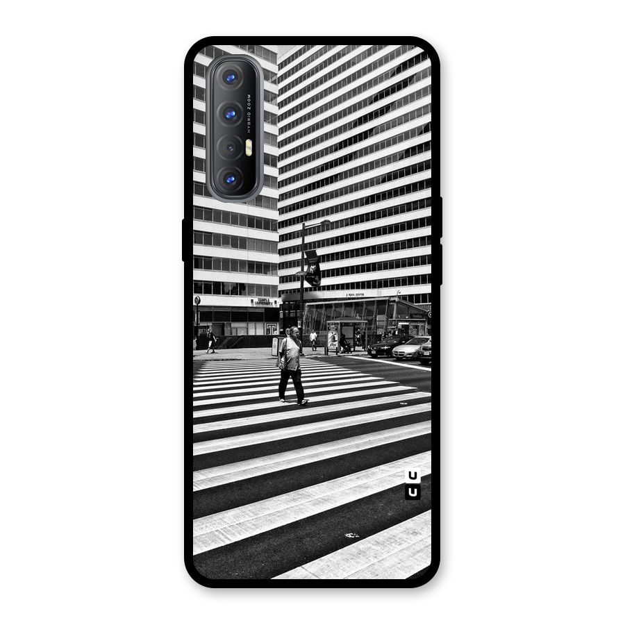 Black White Perspective Glass Back Case for Oppo Reno3 Pro