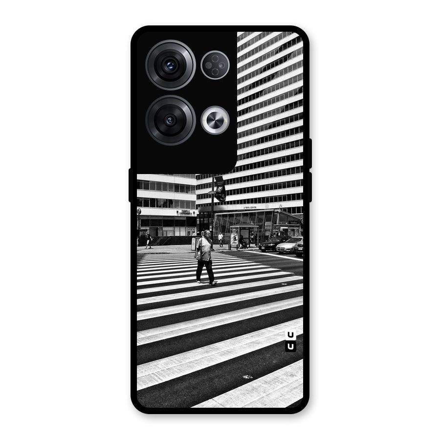 Black White Perspective Glass Back Case for Oppo Reno8 Pro 5G