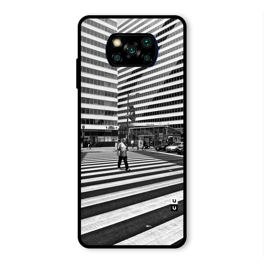 Black White Perspective Glass Back Case for Poco X3 Pro