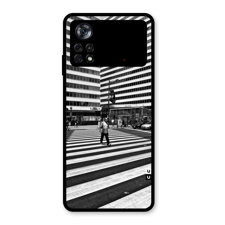Black White Perspective Glass Back Case for Poco X4 Pro 5G