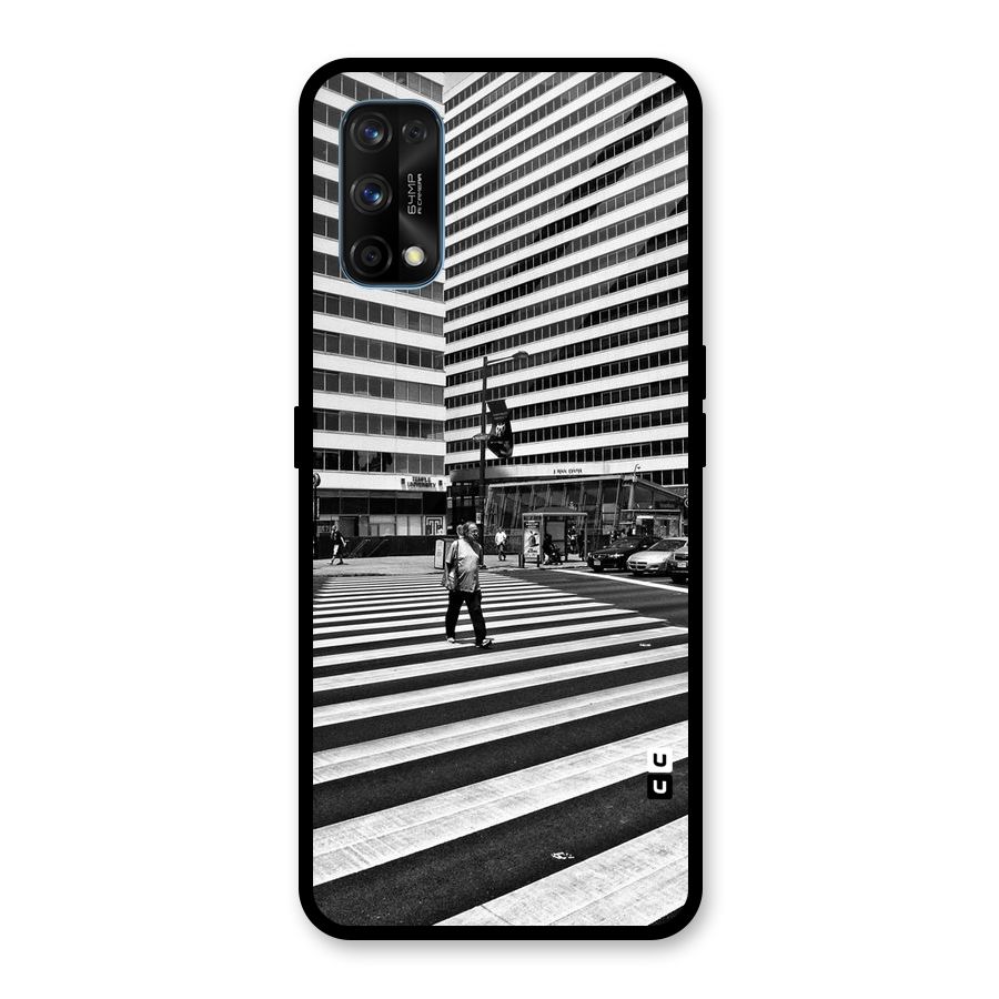Black White Perspective Glass Back Case for Realme 7 Pro