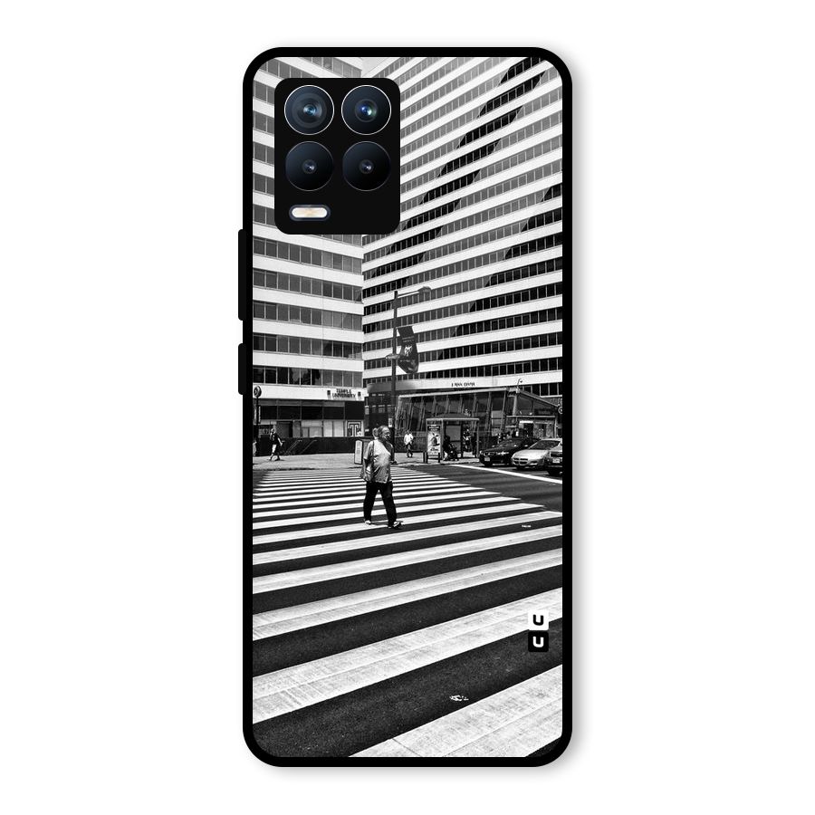 Black White Perspective Glass Back Case for Realme 8 Pro