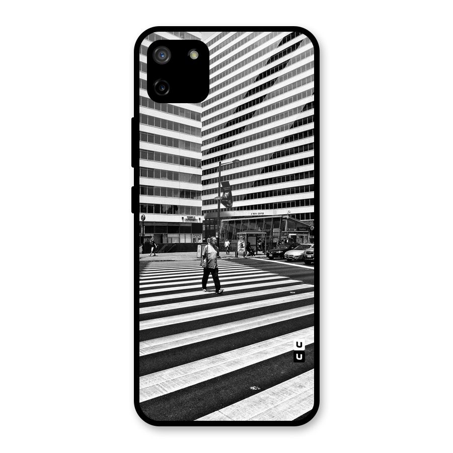 Black White Perspective Glass Back Case for Realme C11