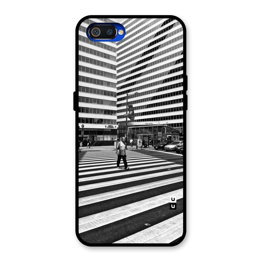 Black White Perspective Glass Back Case for Realme C2