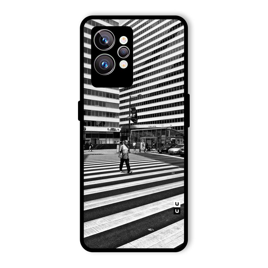 Black White Perspective Glass Back Case for Realme GT2 Pro
