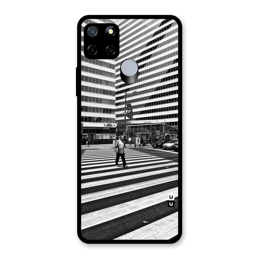 Black White Perspective Glass Back Case for Realme Narzo 20