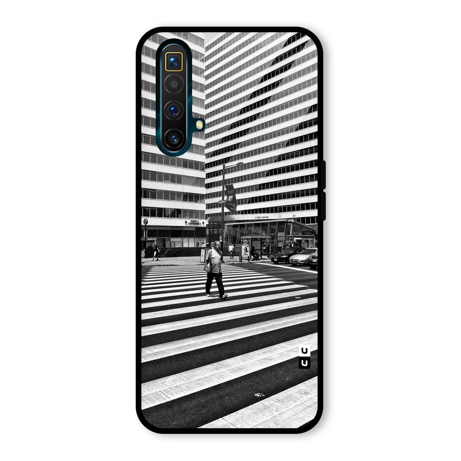 Black White Perspective Glass Back Case for Realme X3