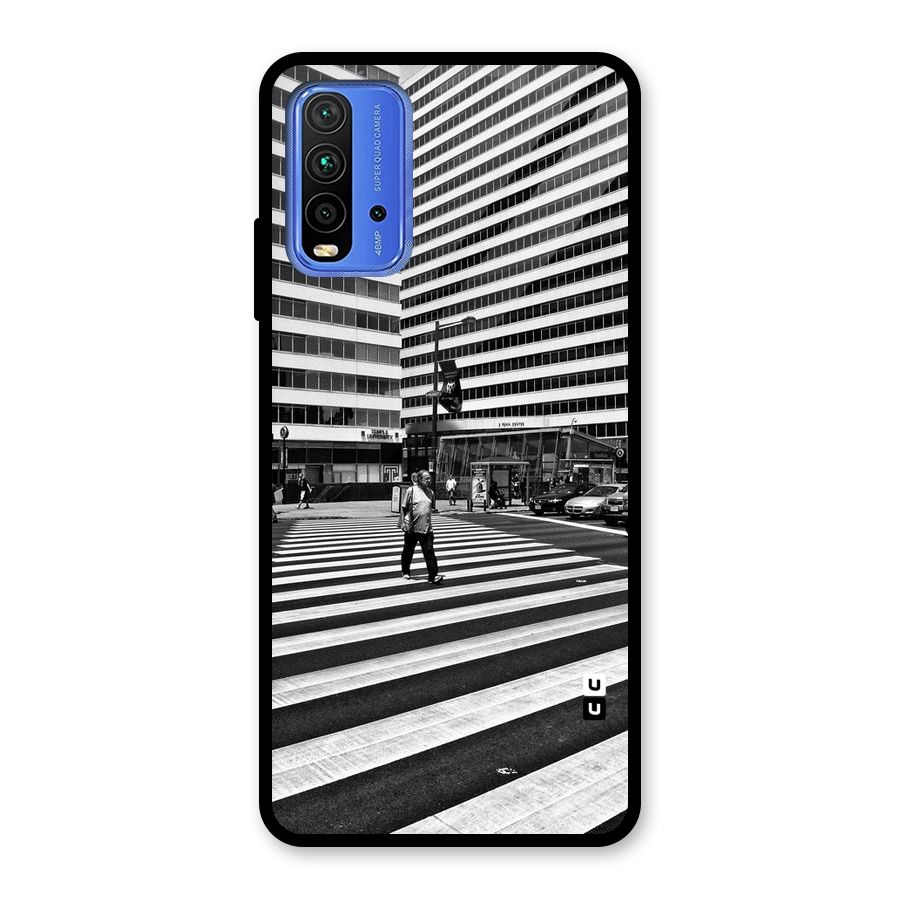 Black White Perspective Glass Back Case for Redmi 9 Power