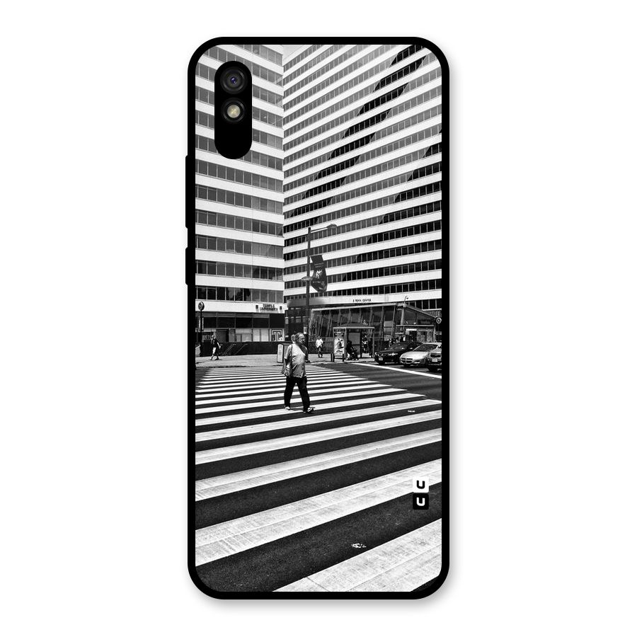 Black White Perspective Glass Back Case for Redmi 9i