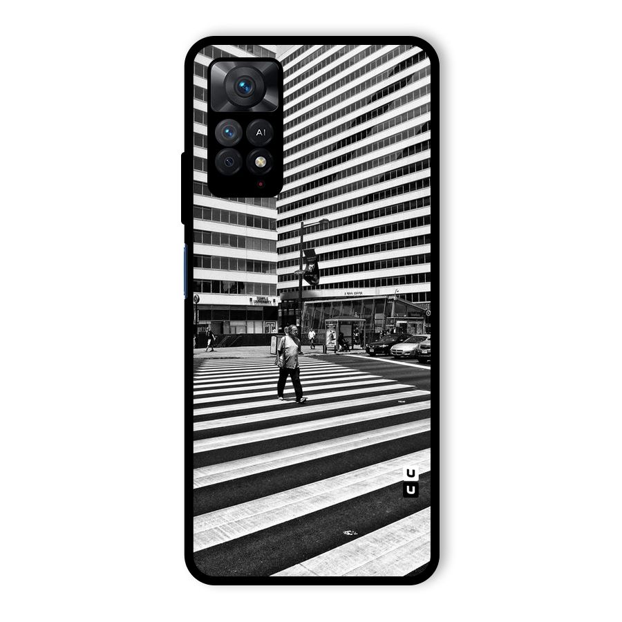 Black White Perspective Glass Back Case for Redmi Note 11 Pro