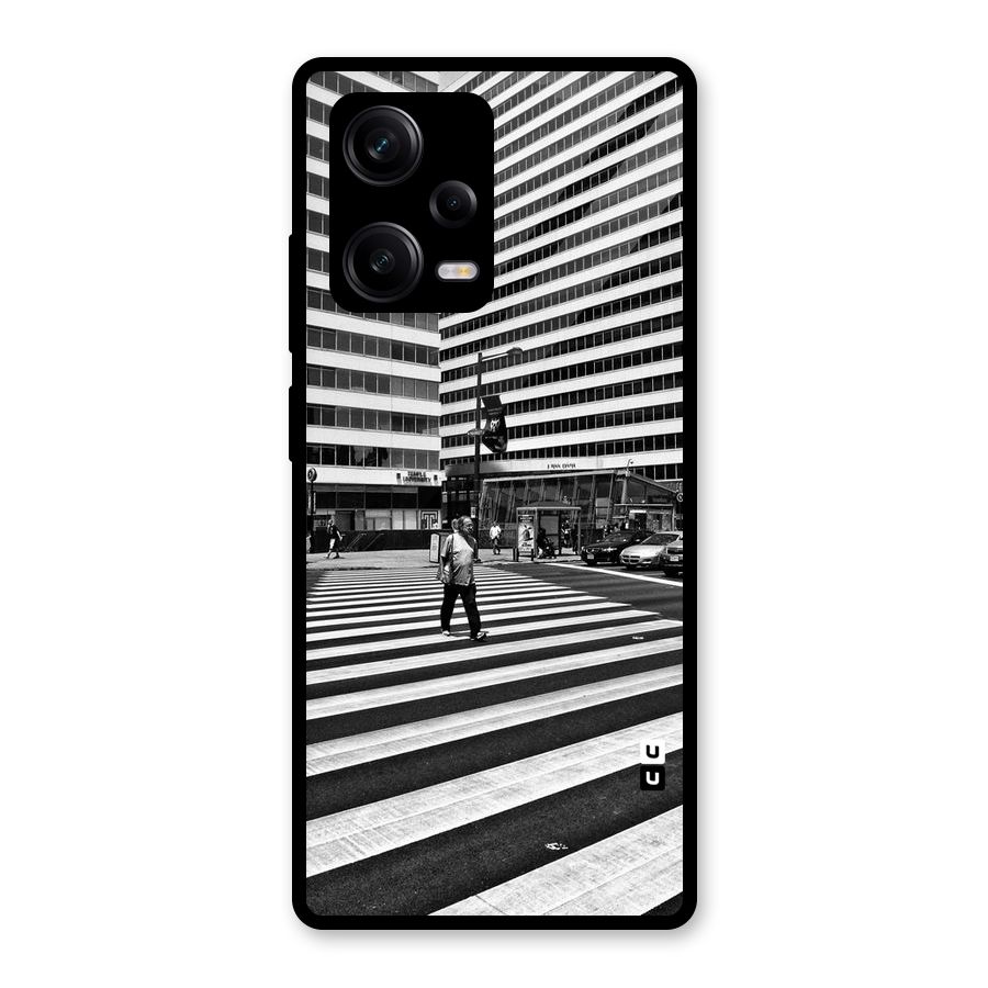 Black White Perspective Glass Back Case for Redmi Note 12 Pro