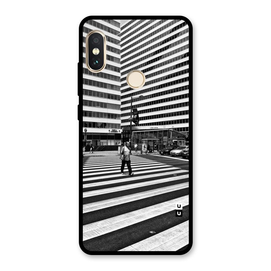 Black White Perspective Glass Back Case for Redmi Note 5 Pro