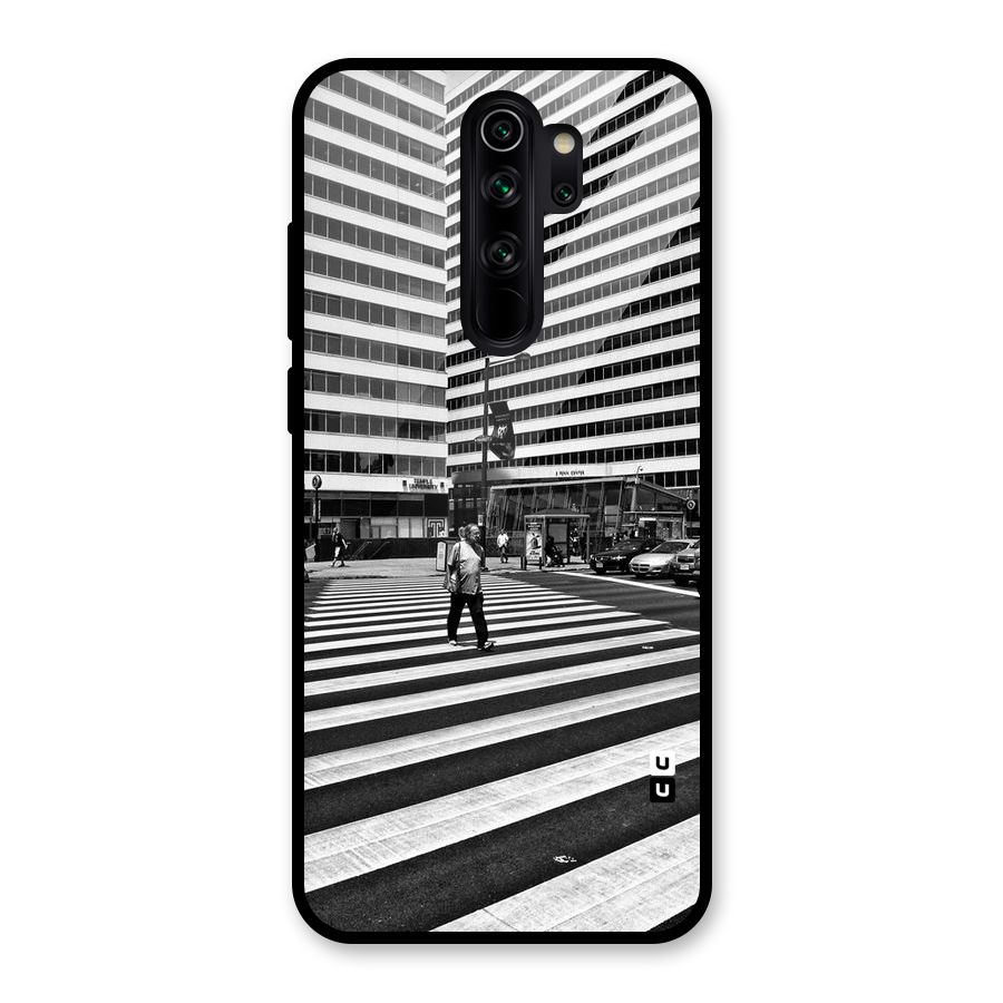 Black White Perspective Glass Back Case for Redmi Note 8 Pro