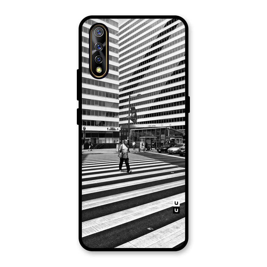 Black White Perspective Glass Back Case for Vivo S1