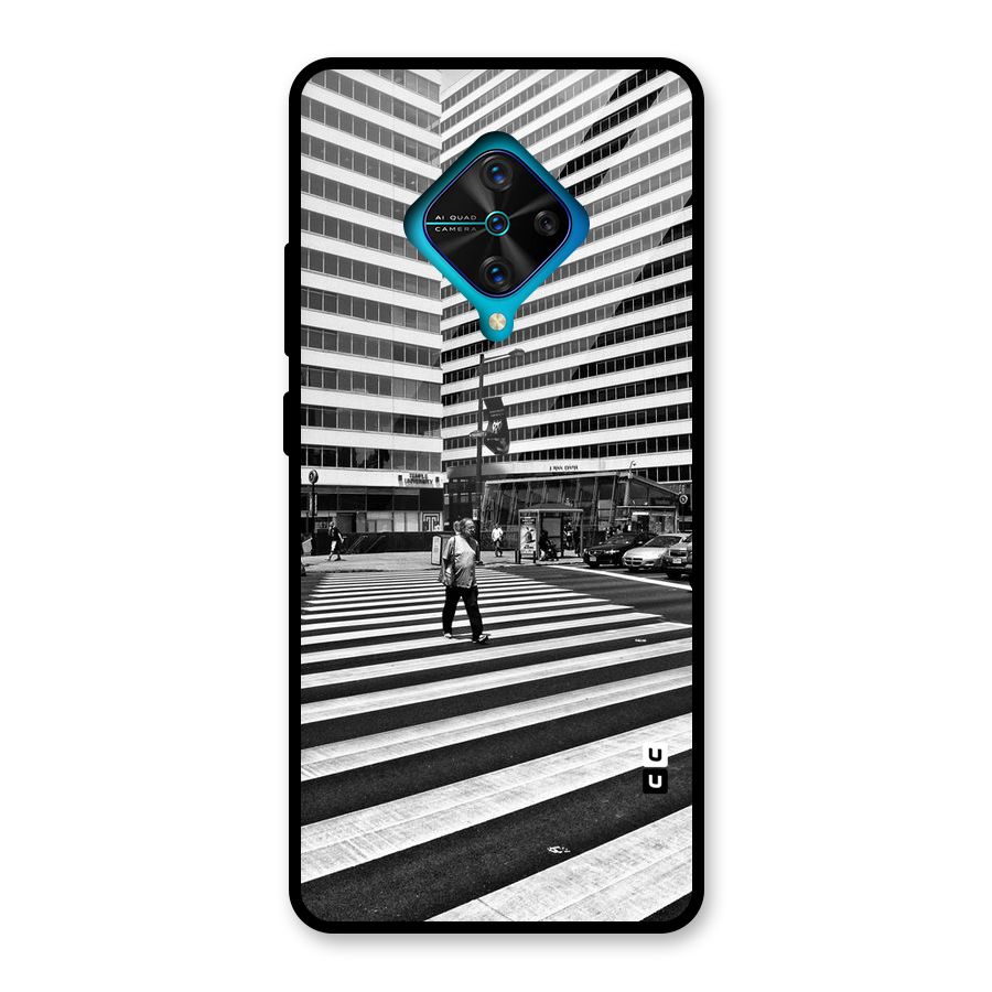 Black White Perspective Glass Back Case for Vivo S1 Pro