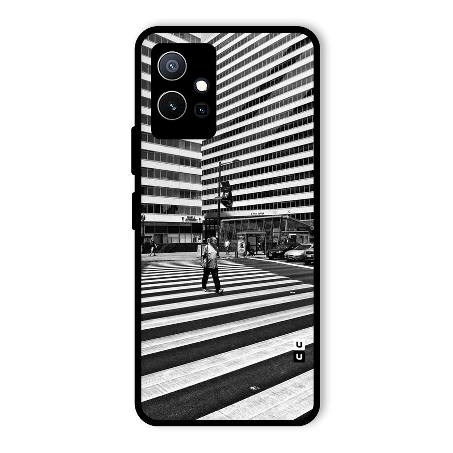 Black White Perspective Glass Back Case for Vivo T1 5G