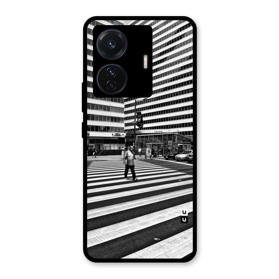 Black White Perspective Glass Back Case for Vivo T1 Pro